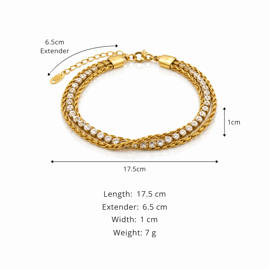 Braided Crystal Chain Bracelet
