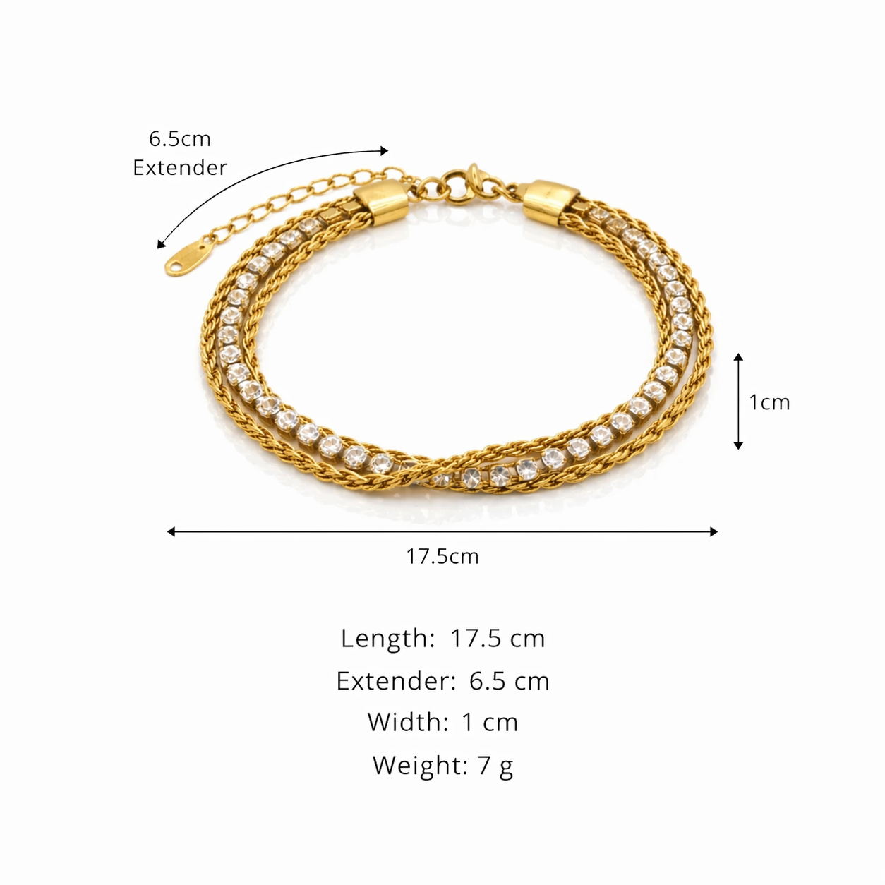 Braided Crystal Chain Bracelet