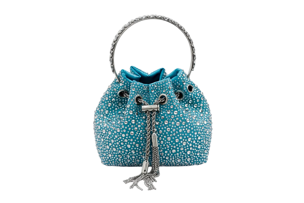 Azure Crystal Bucket Bag