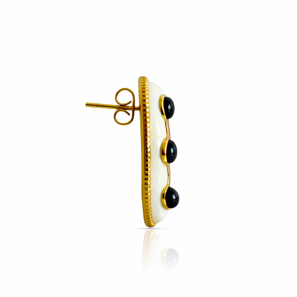Amber & Sapphire Stud Earrings