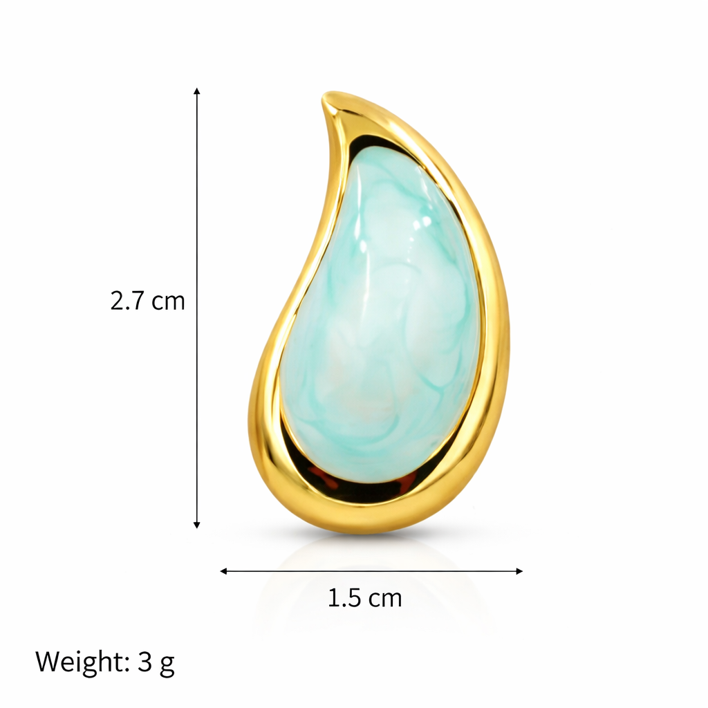 Aqua Teardrop Stud Earrings