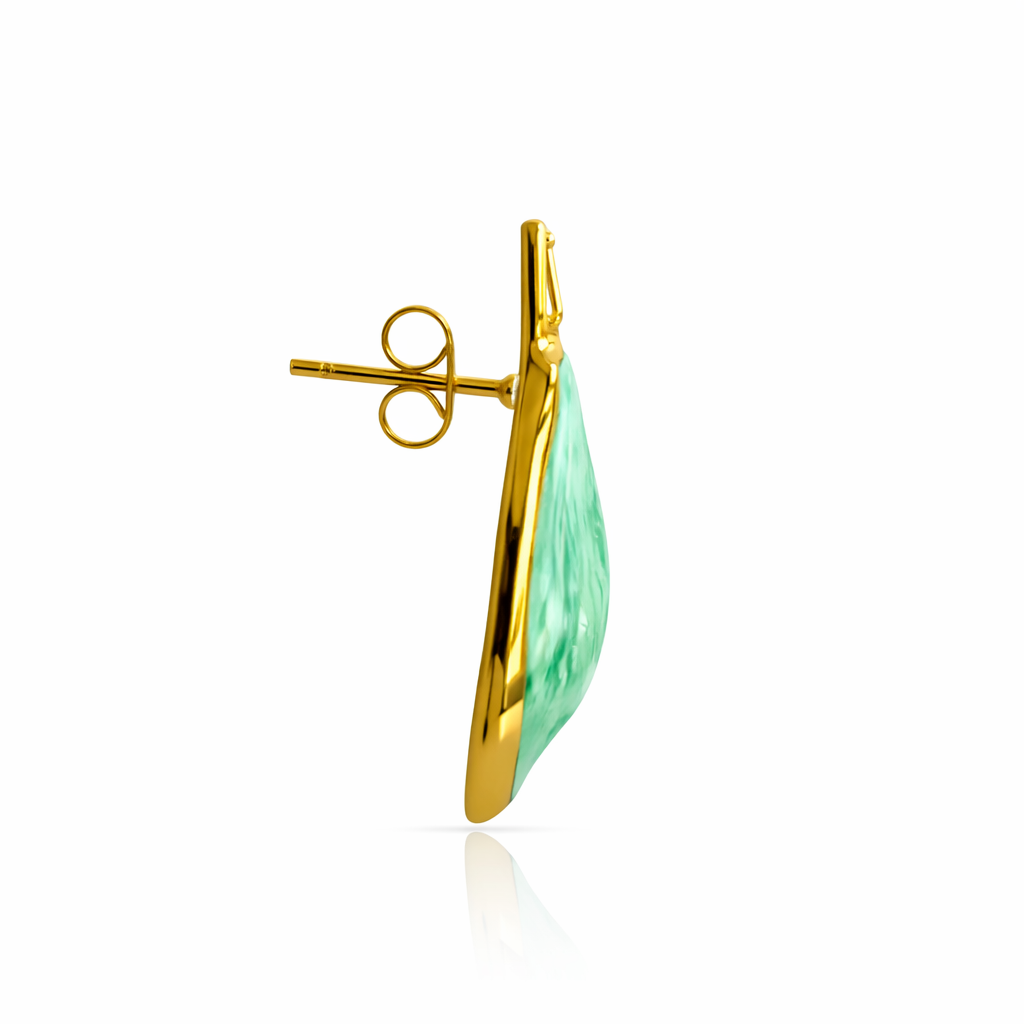 Aqua Teardrop Stud Earrings