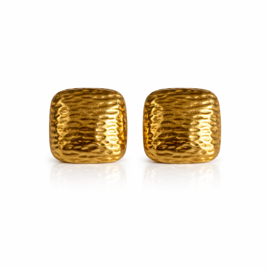 Gold Everyday Quilted Studs
