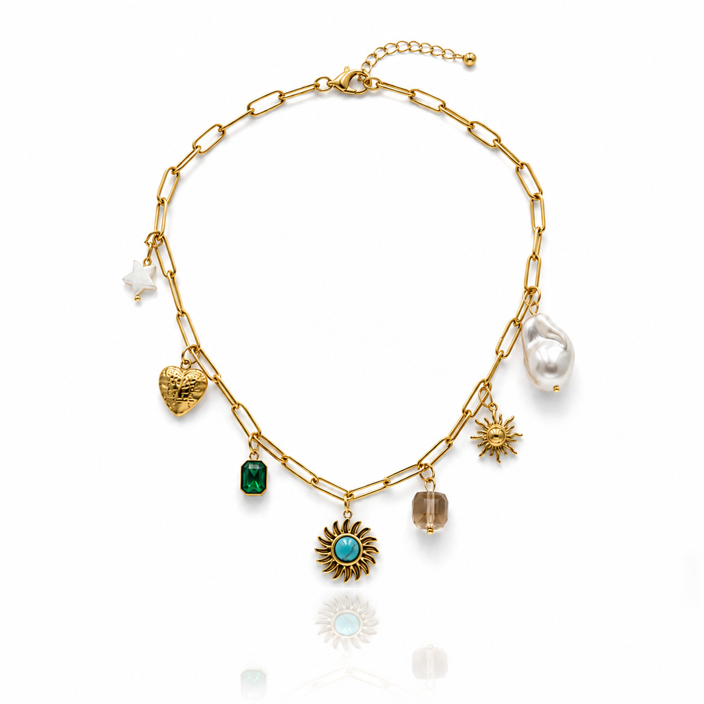 Golden Celeste Charm Necklace