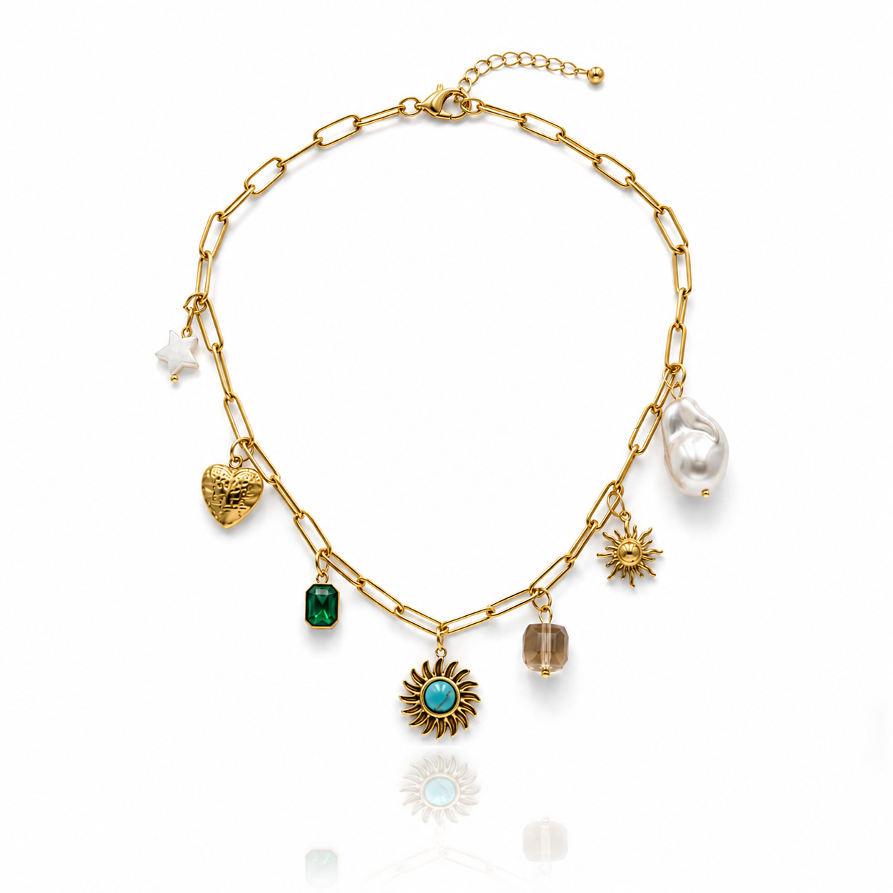 Golden Celeste Charm Necklace