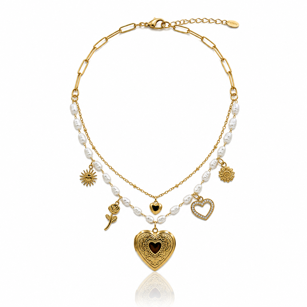 Heart Locket Layered Necklace