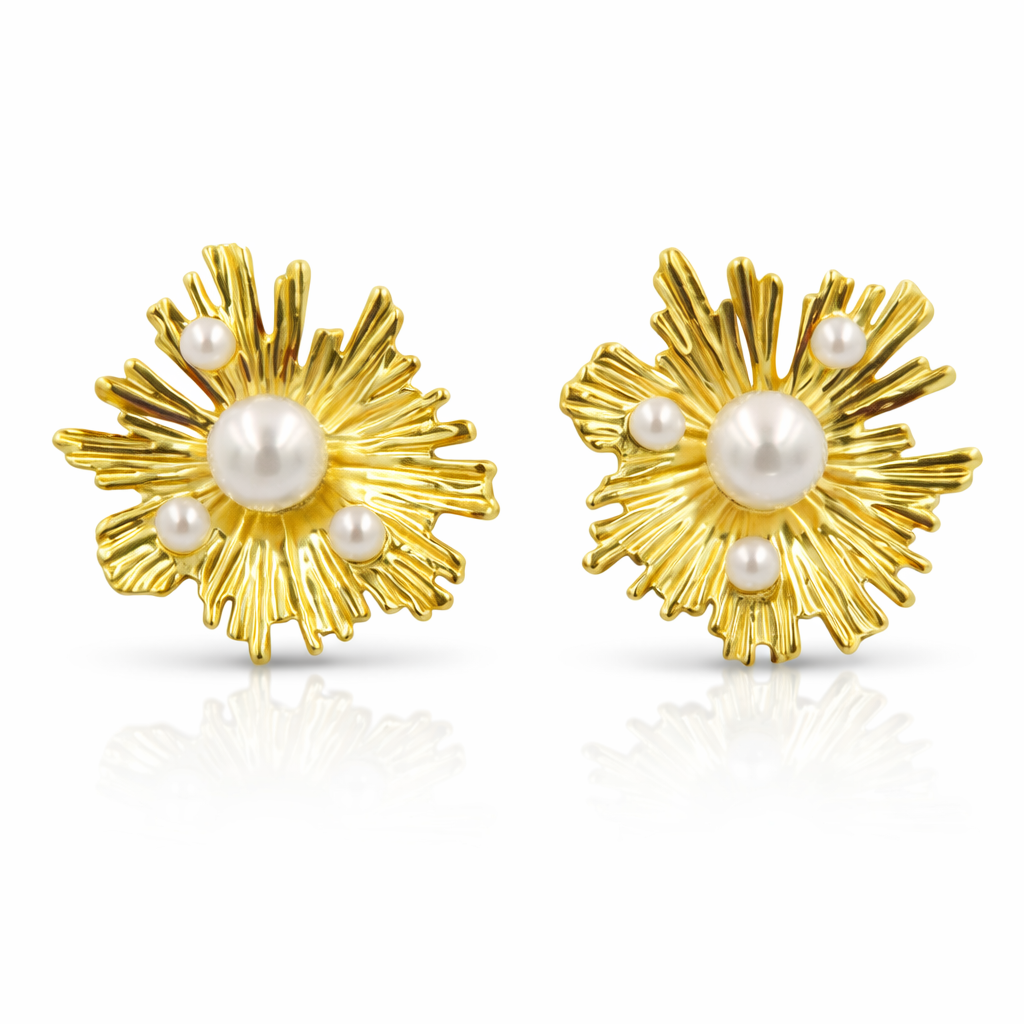 Pearl Burst Stud Earrings
