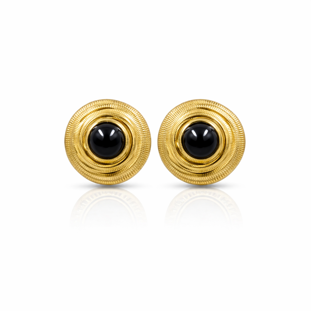 Midnight Gold Stud Earrings