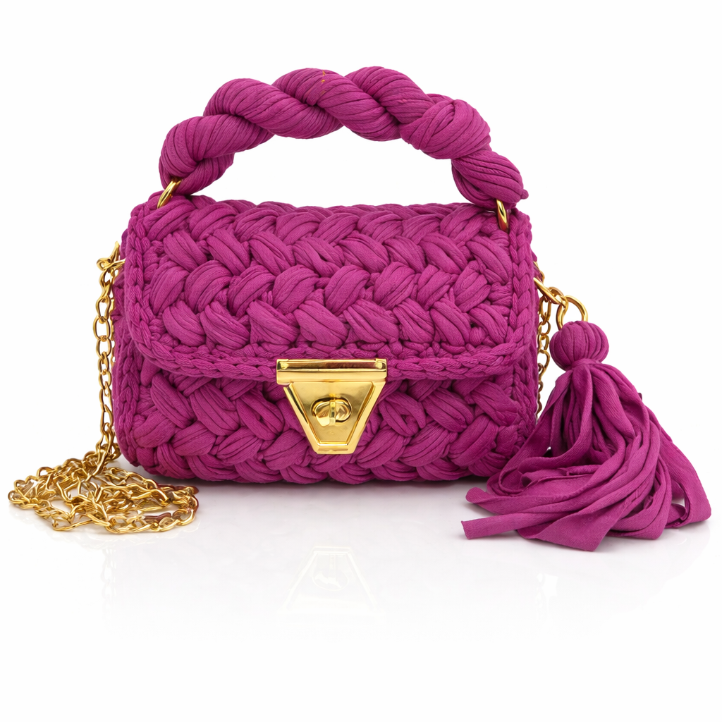 Fuchsia Woven Mini Bag
