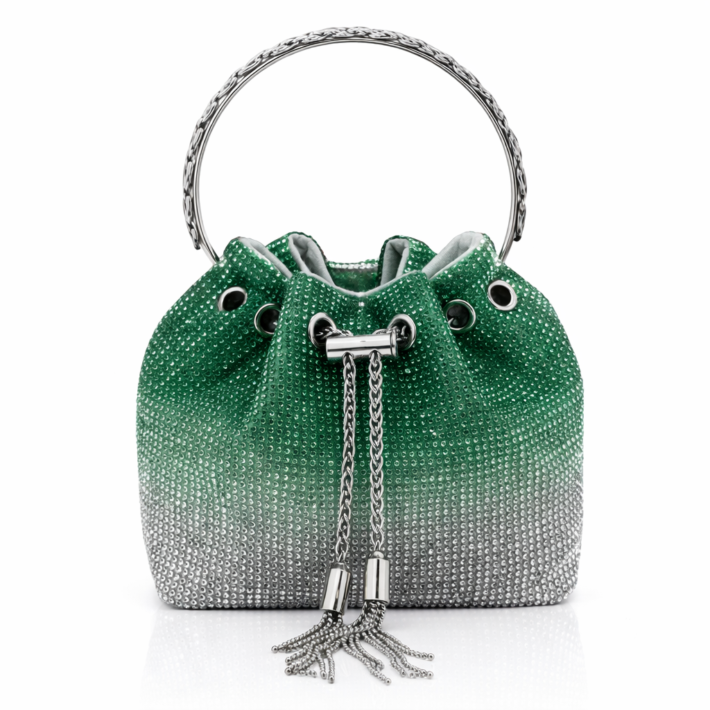Emerald Glow Bucket Bag