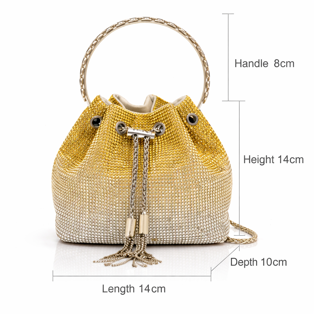Azure Crystal Bucket Bag