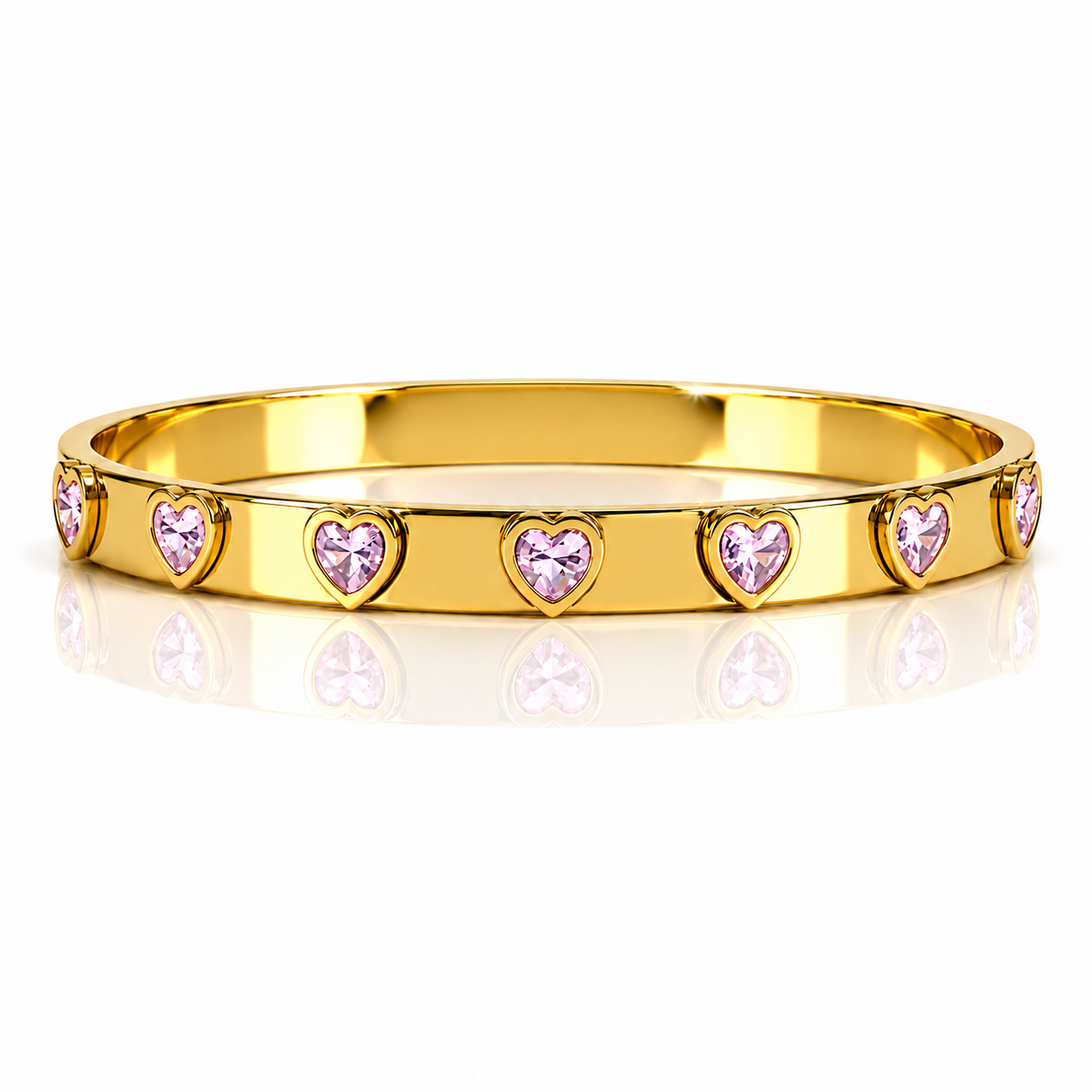 Belle Gold Blush Heart Bangle