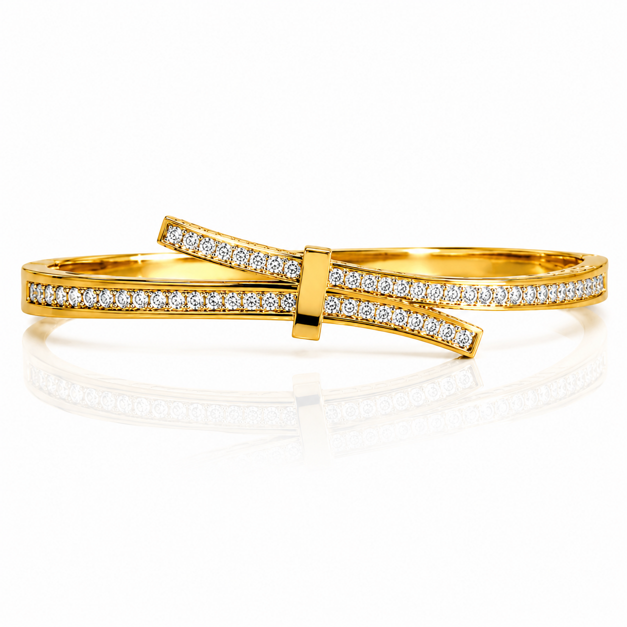 Gold Crystal Bow Bangle