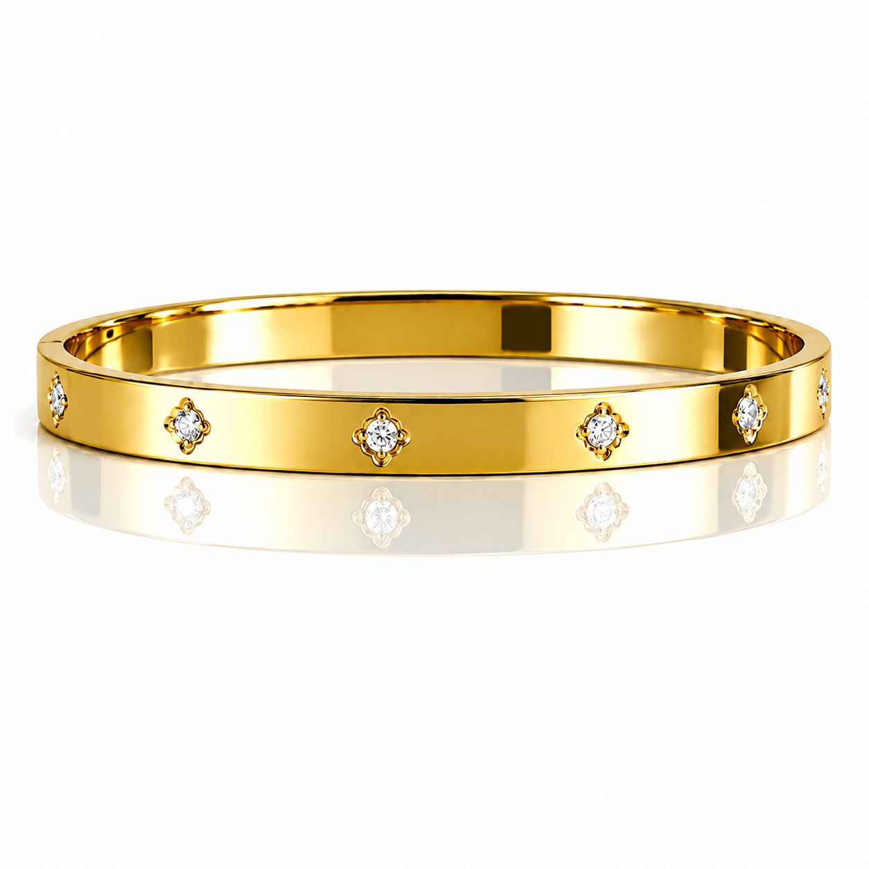 Gold Crystal Accent Bangle