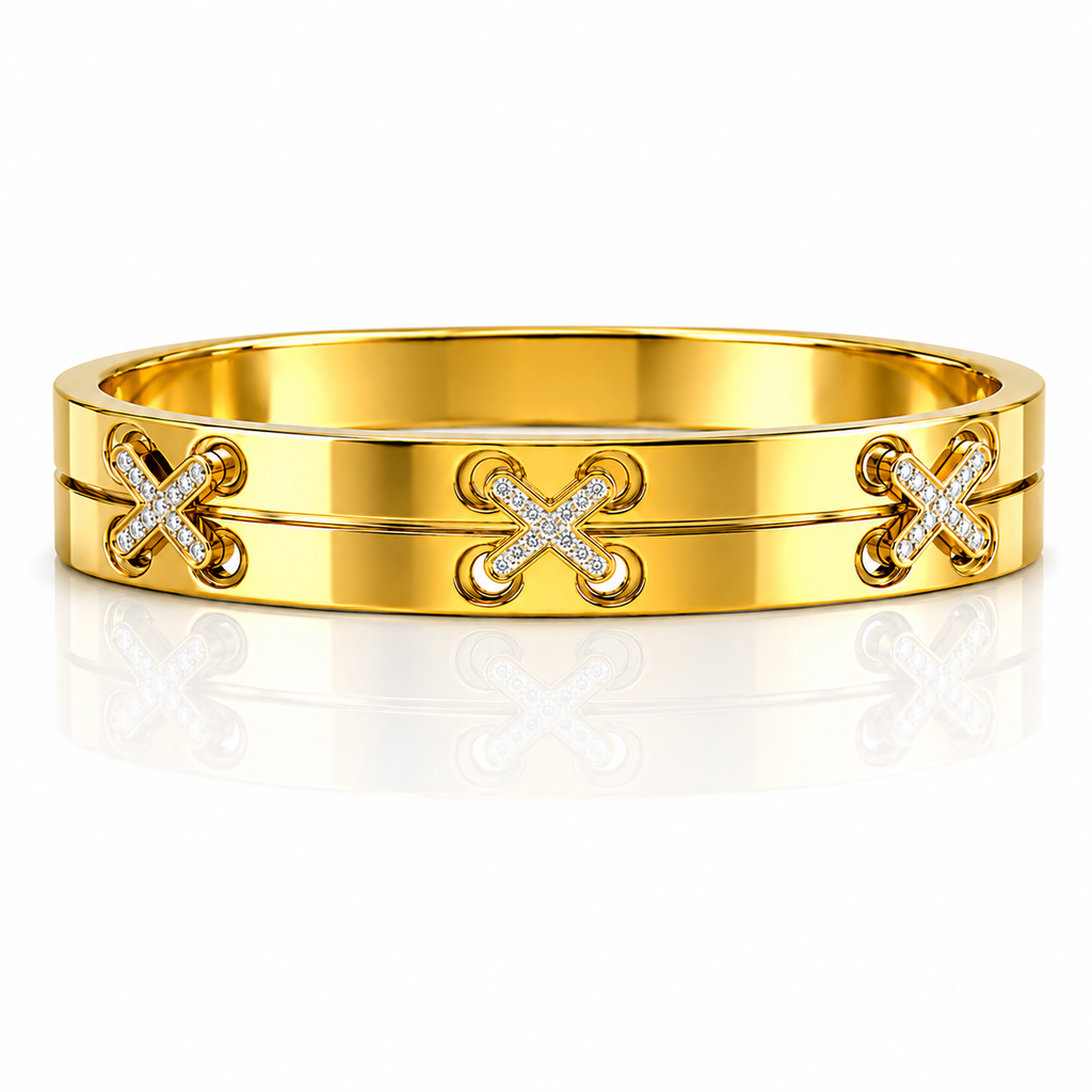 Gold X Crystal Bangle