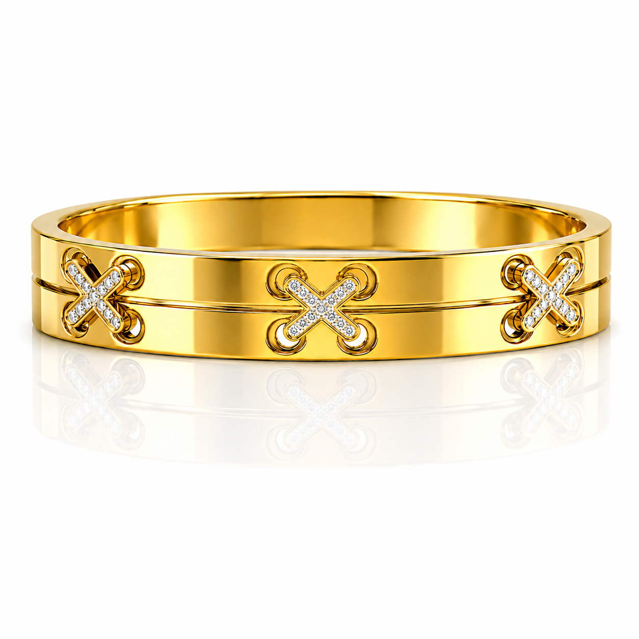 Gold X Crystal Bangle