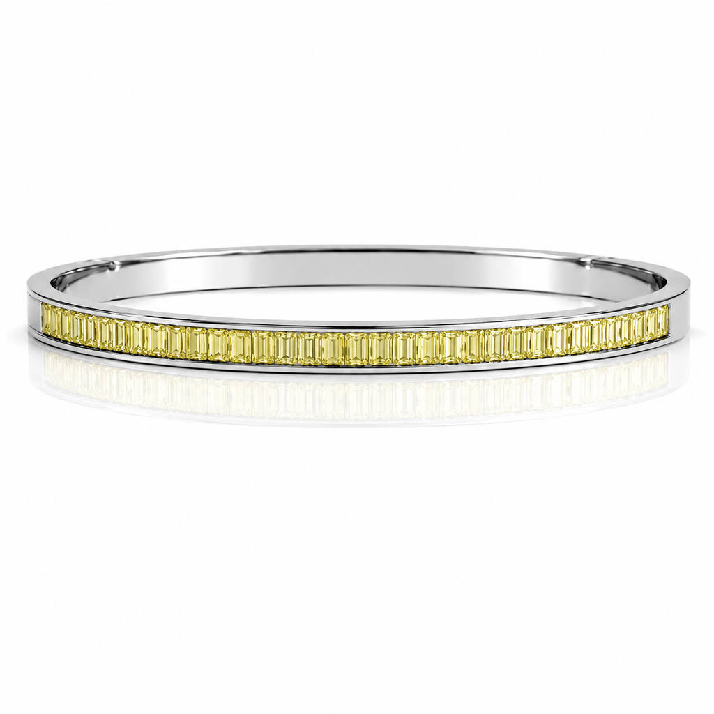 Lena Silver Crystal Bangle