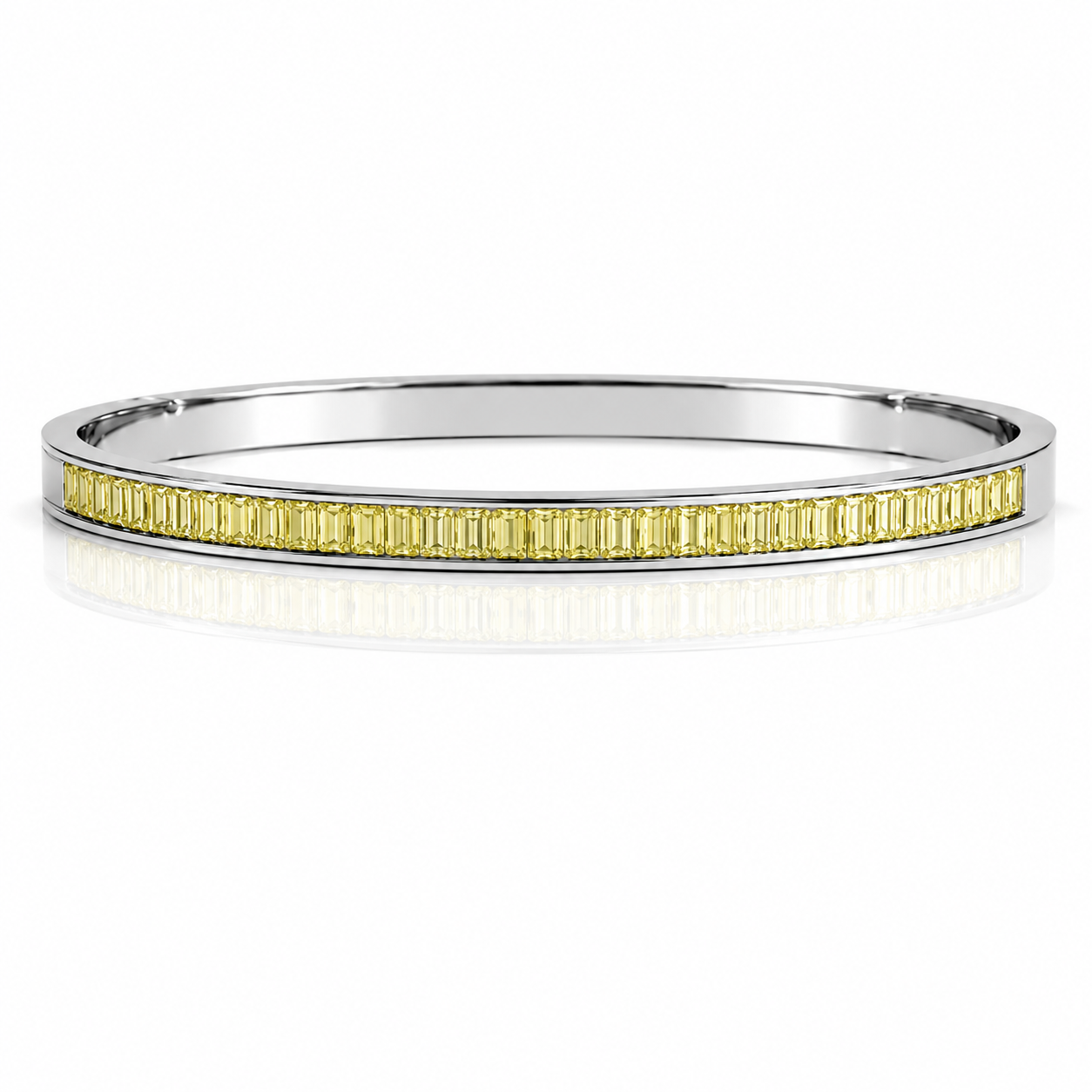 Lena Silver Crystal Bangle