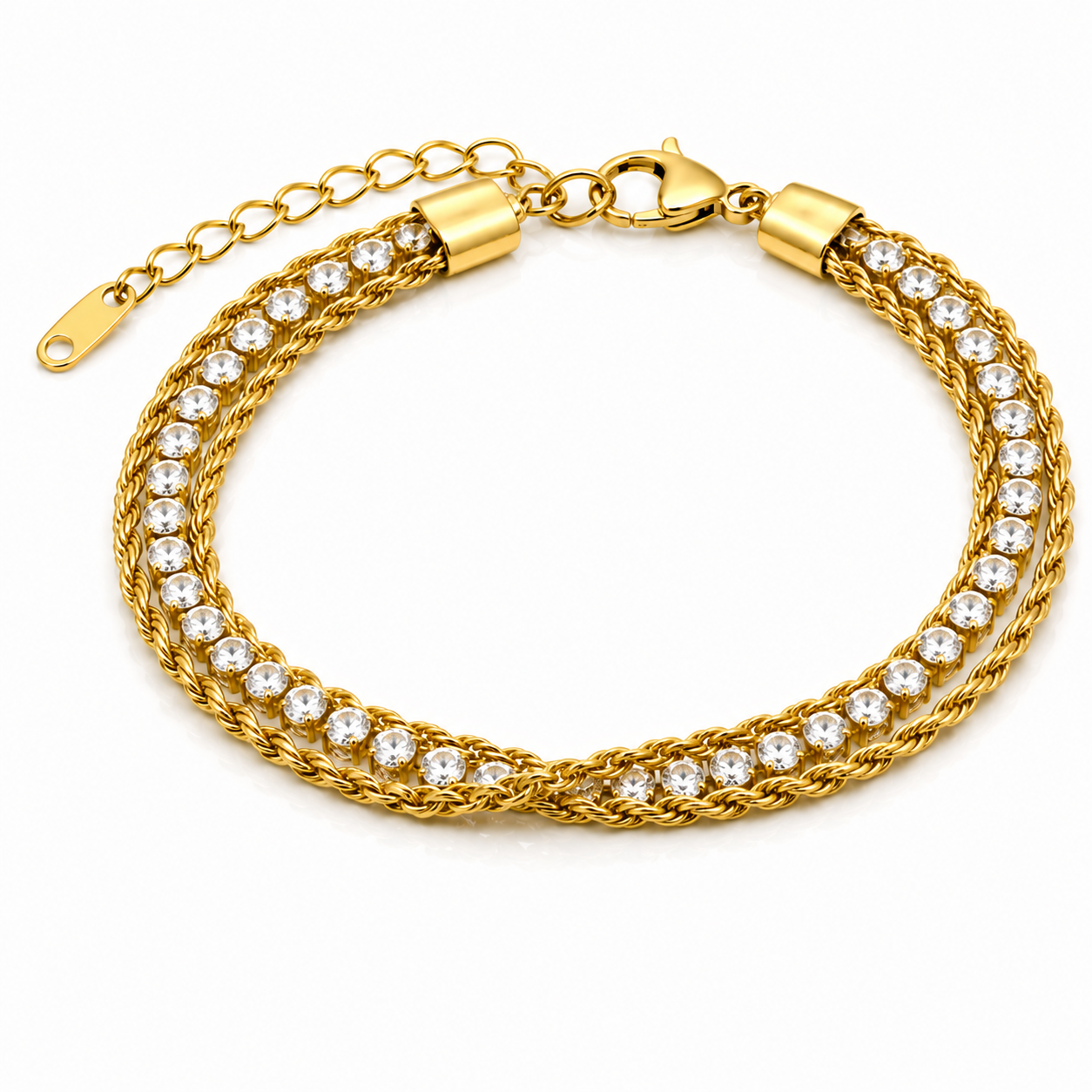 Braided Crystal Chain Bracelet
