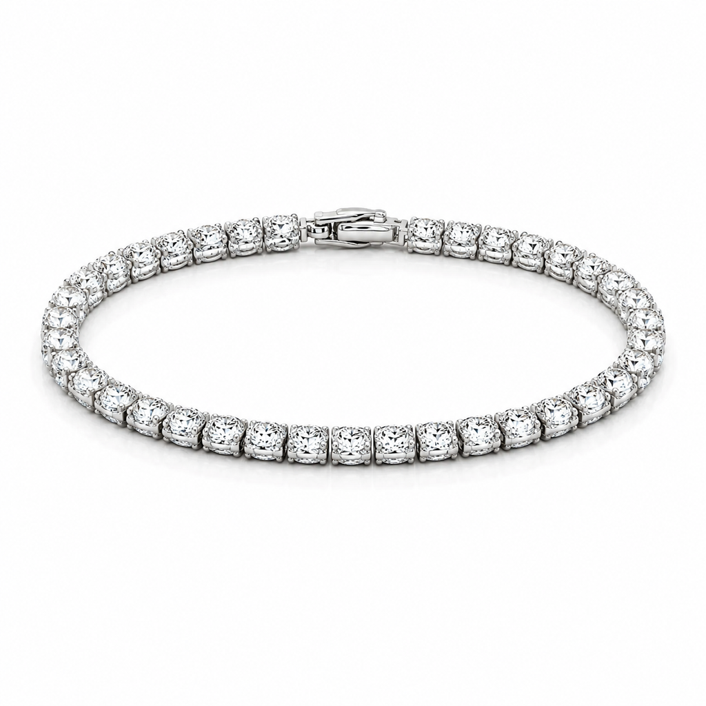 Silver Glow Tennis Bracelet
