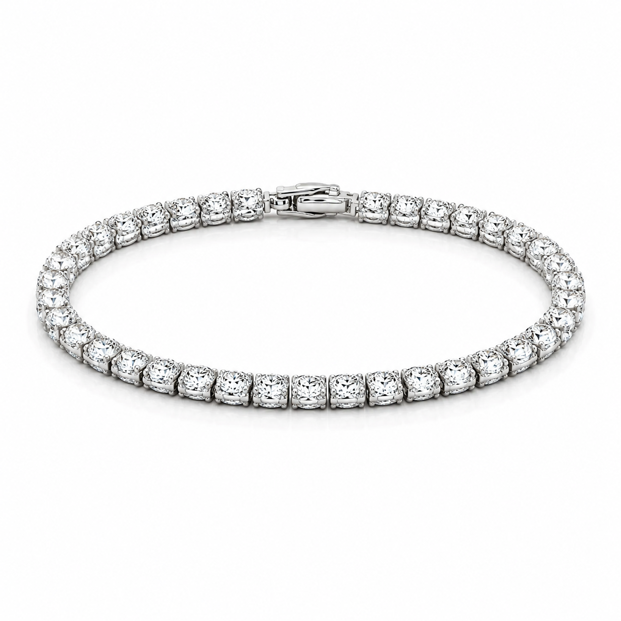 Silver Glow Tennis Bracelet