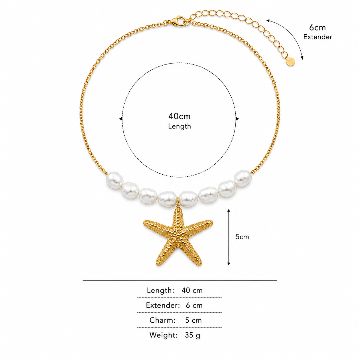 Starfish Pearl Statement Necklace
