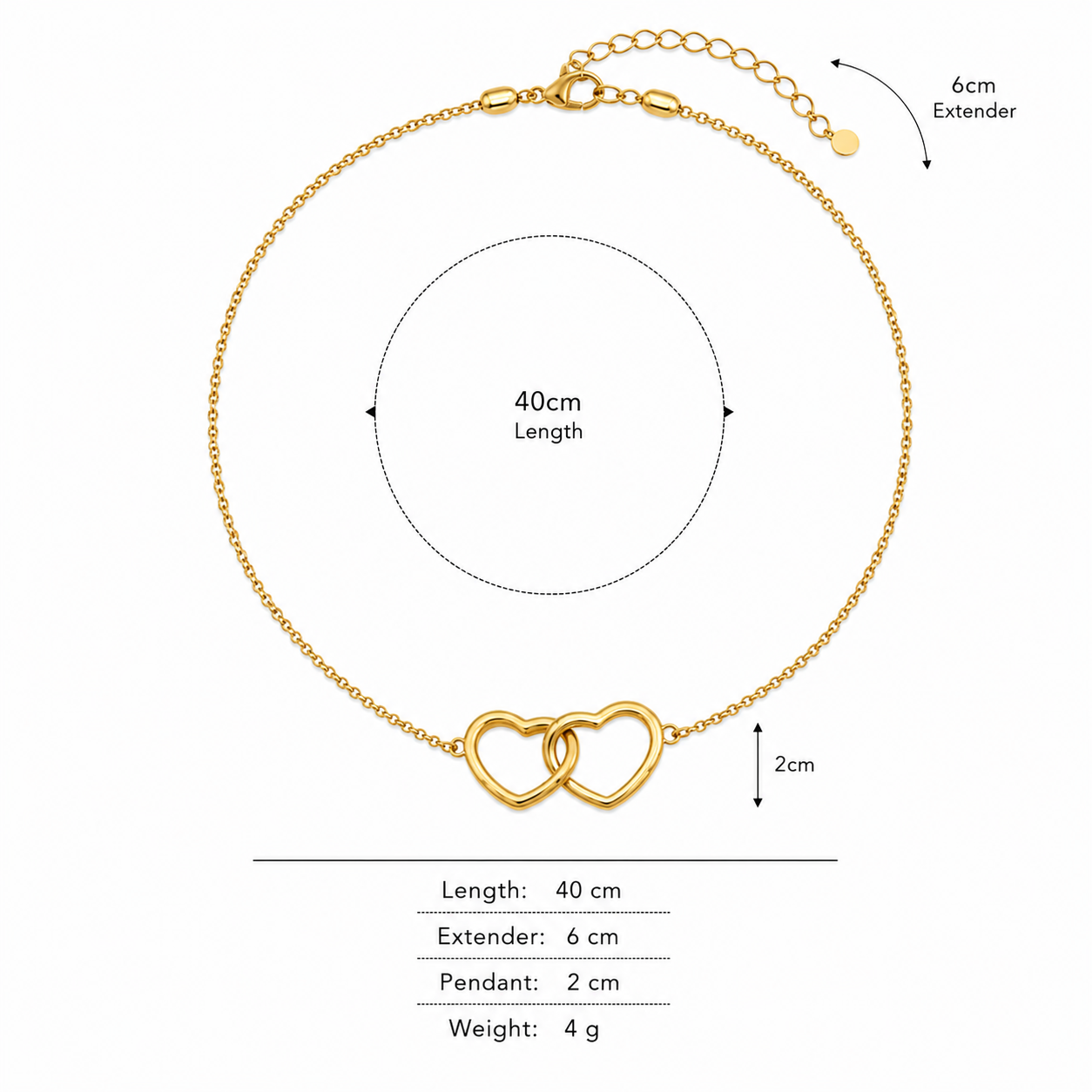 Linked Hearts Necklace