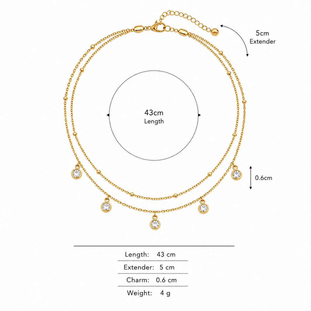 Celeste Drop Layer Necklace