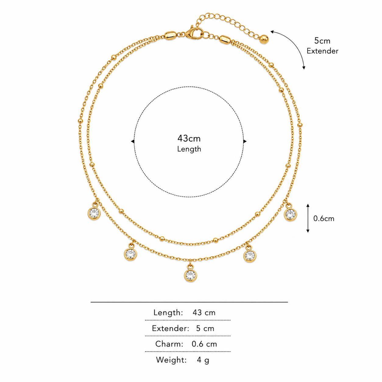 Celeste Drop Layer Necklace
