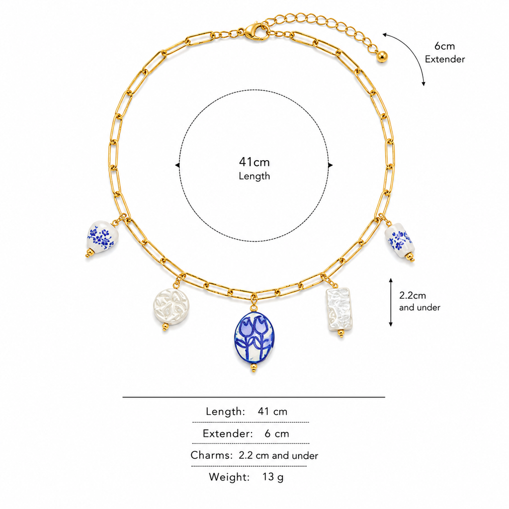 Azure Charm Link Necklace