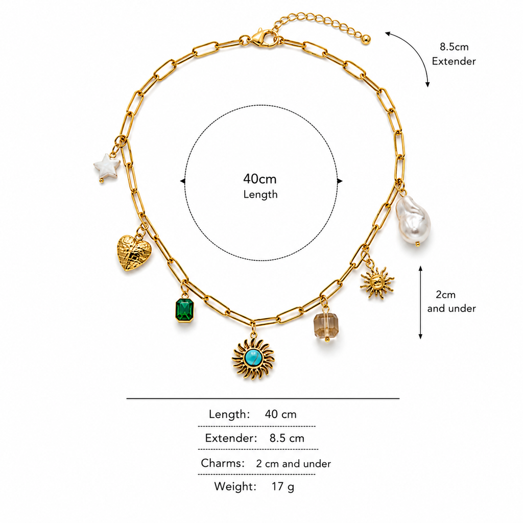 Golden Celeste Charm Necklace