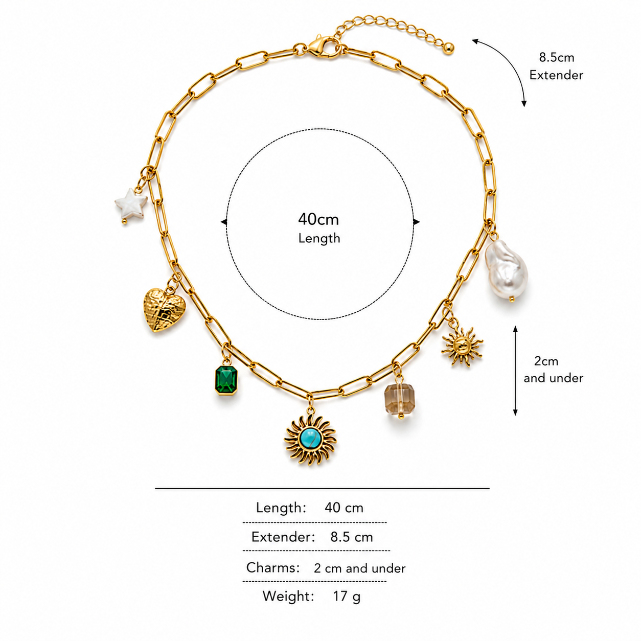 Golden Celeste Charm Necklace