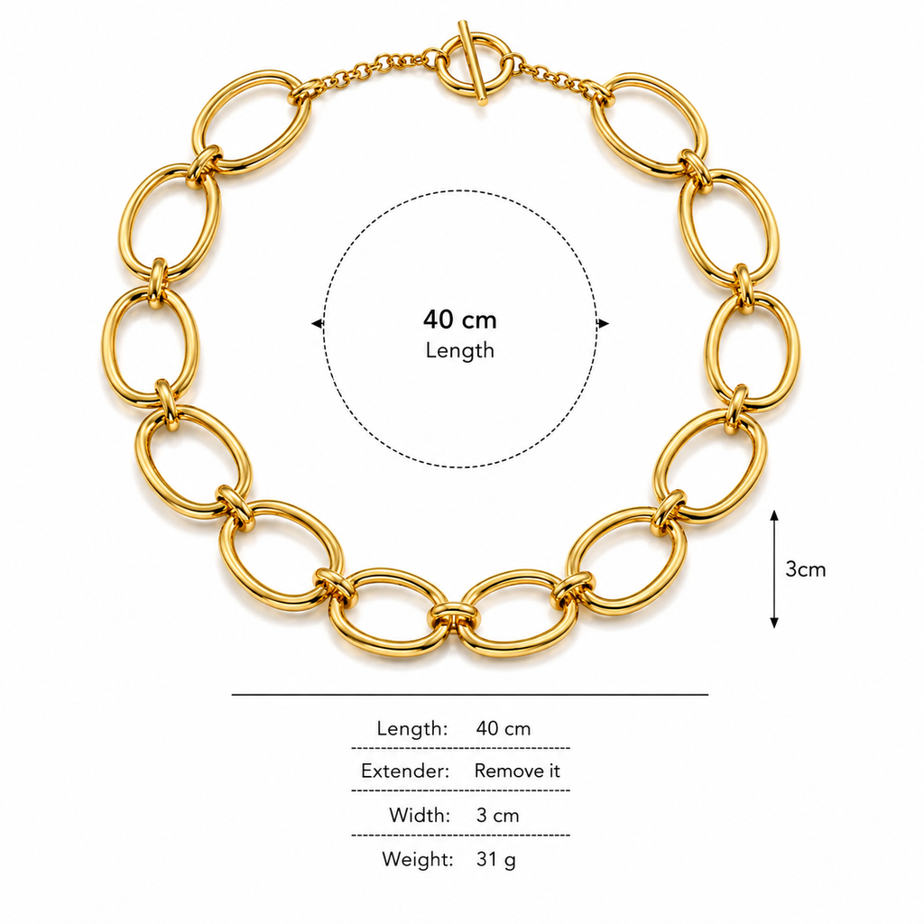 Oval Link Statement Necklace