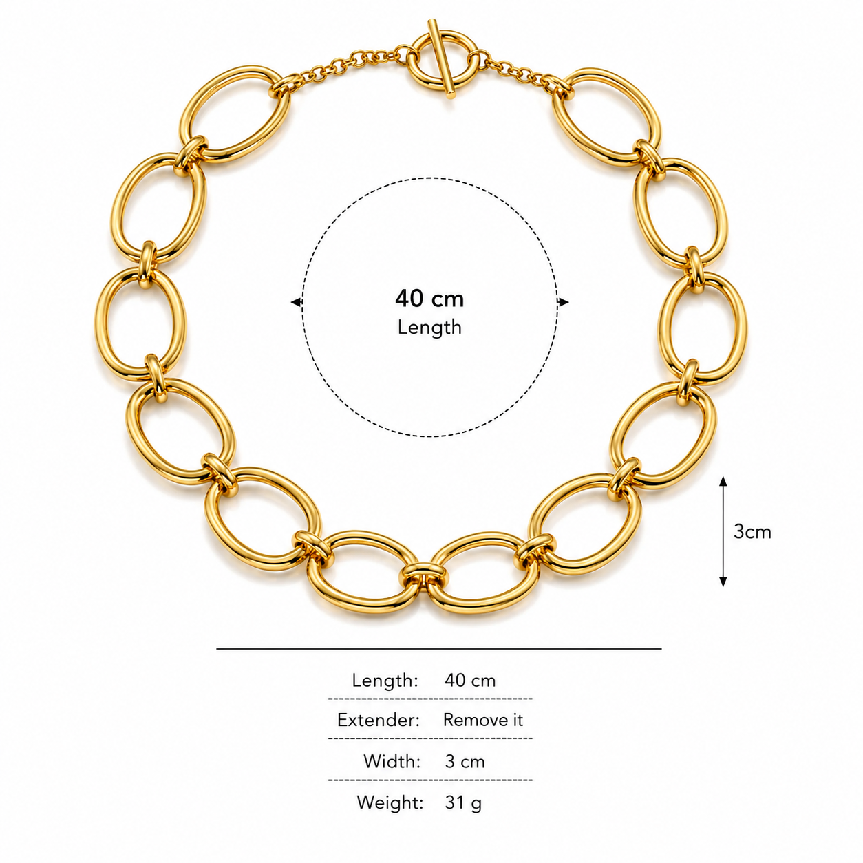 Oval Link Statement Necklace