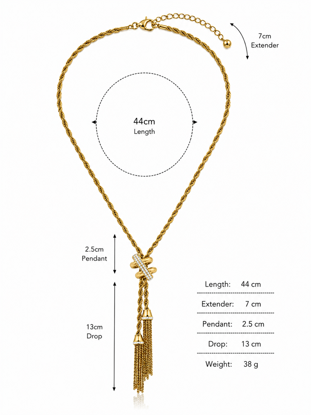 Tassel Lariat Statement Necklace
