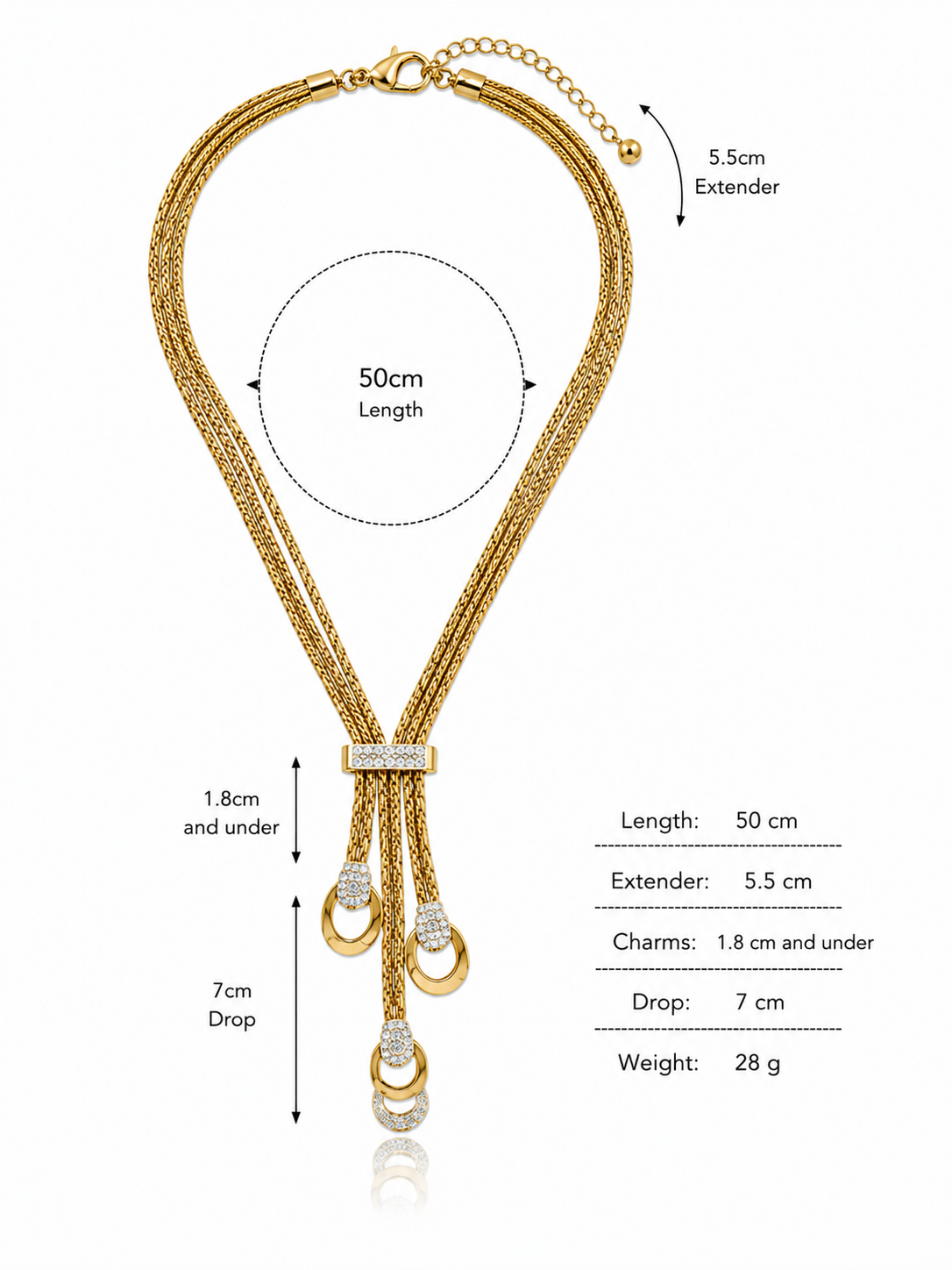 Multi Strand Drop Necklace