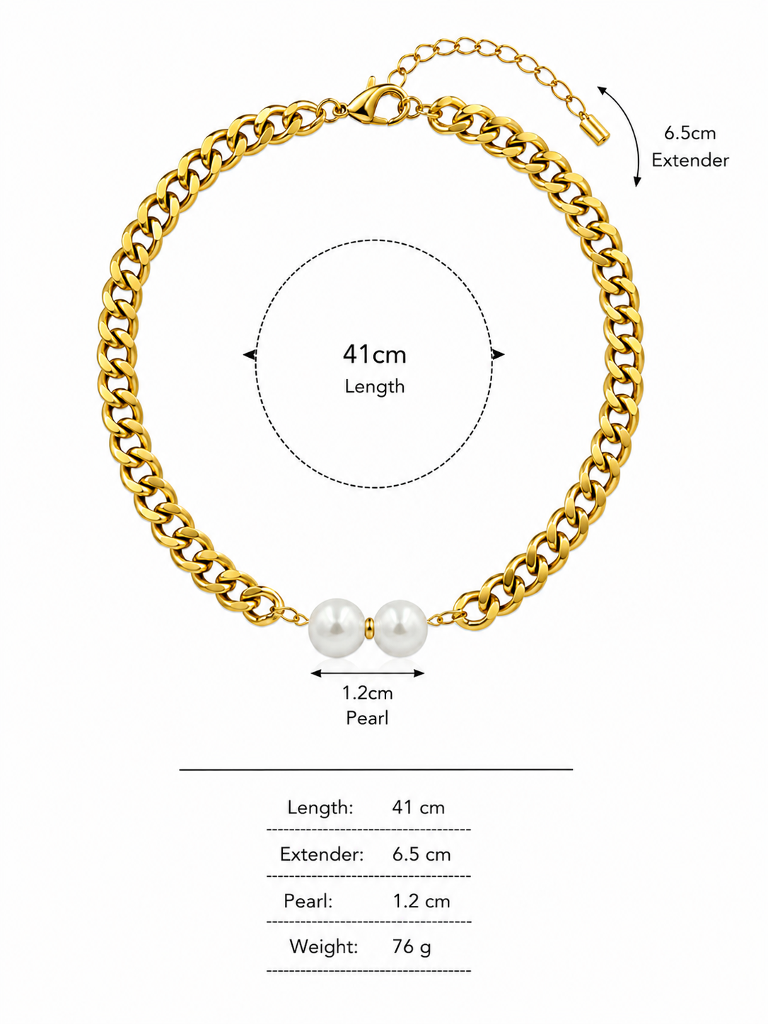 Pearl Chain Statement Necklace