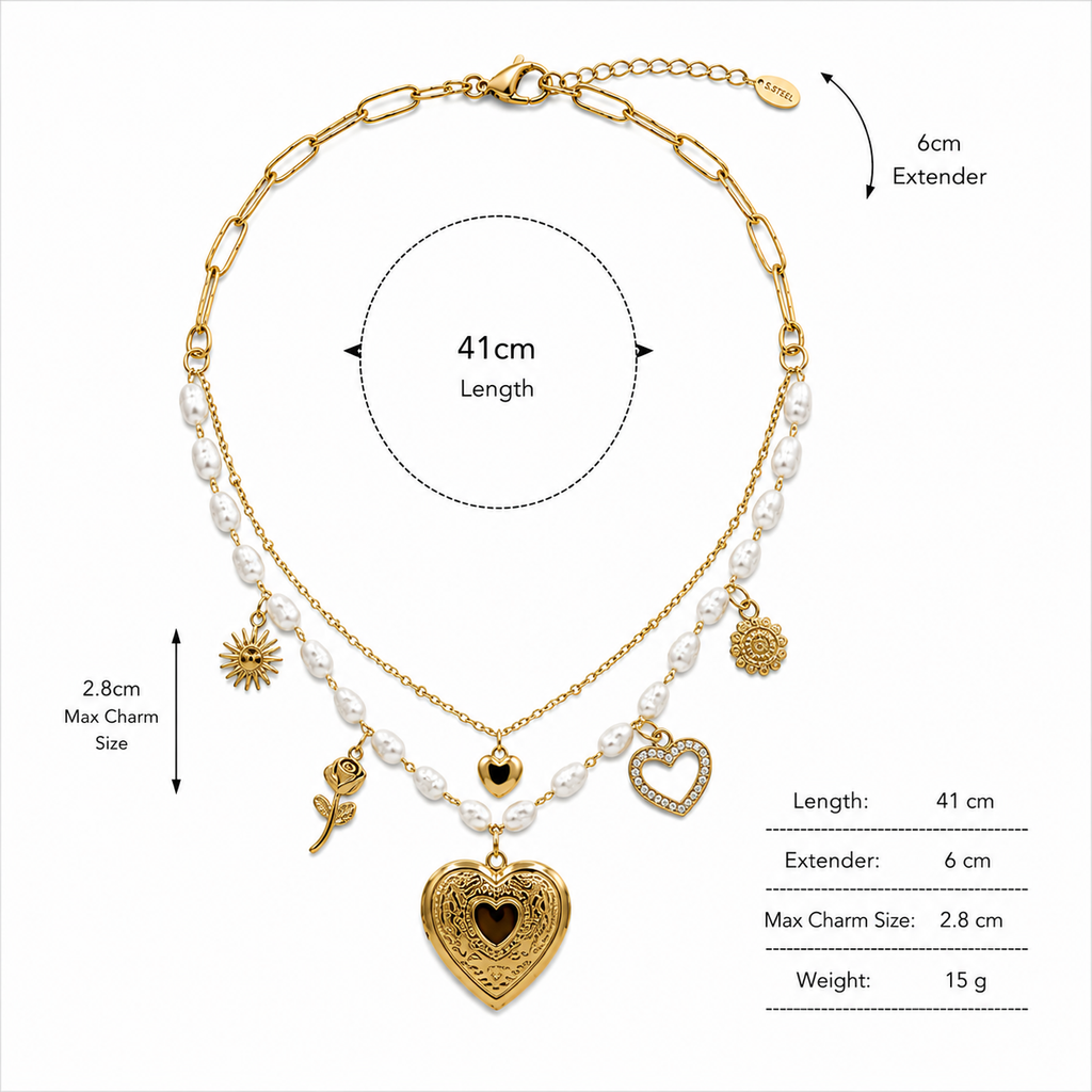 Heart Locket Layered Necklace