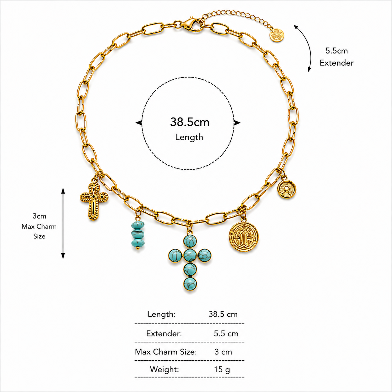 Turquoise Cross Necklace