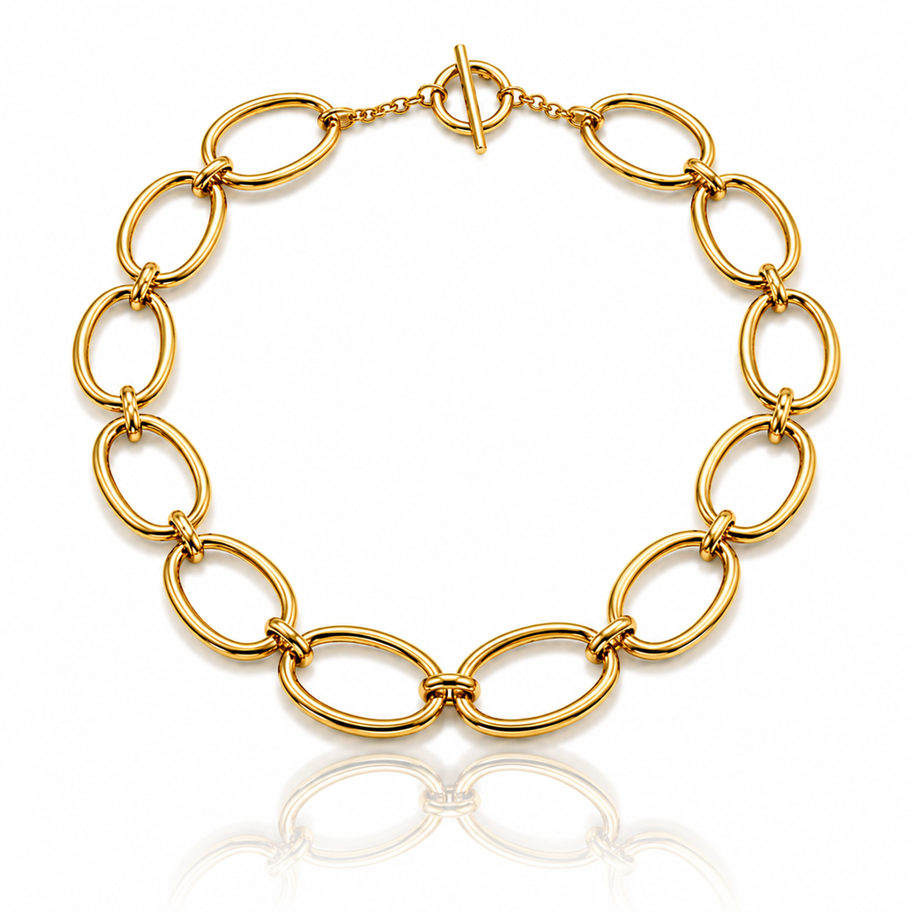 Oval Link Statement Necklace