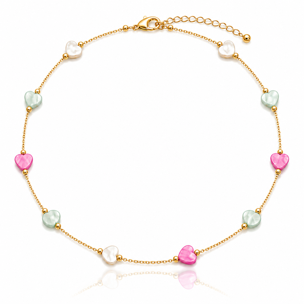 Pastel Heart Charm Necklace