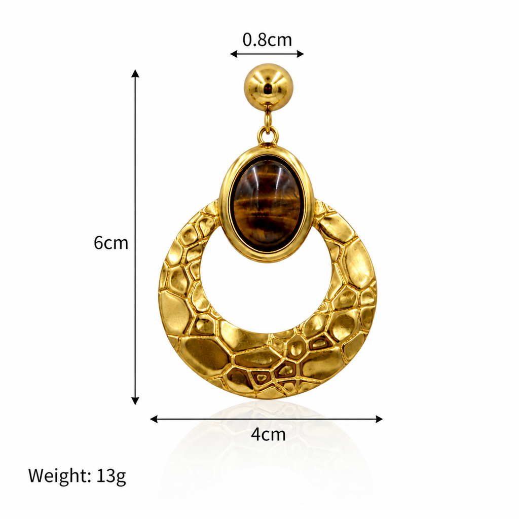 Tiger Eye Statement Earrings