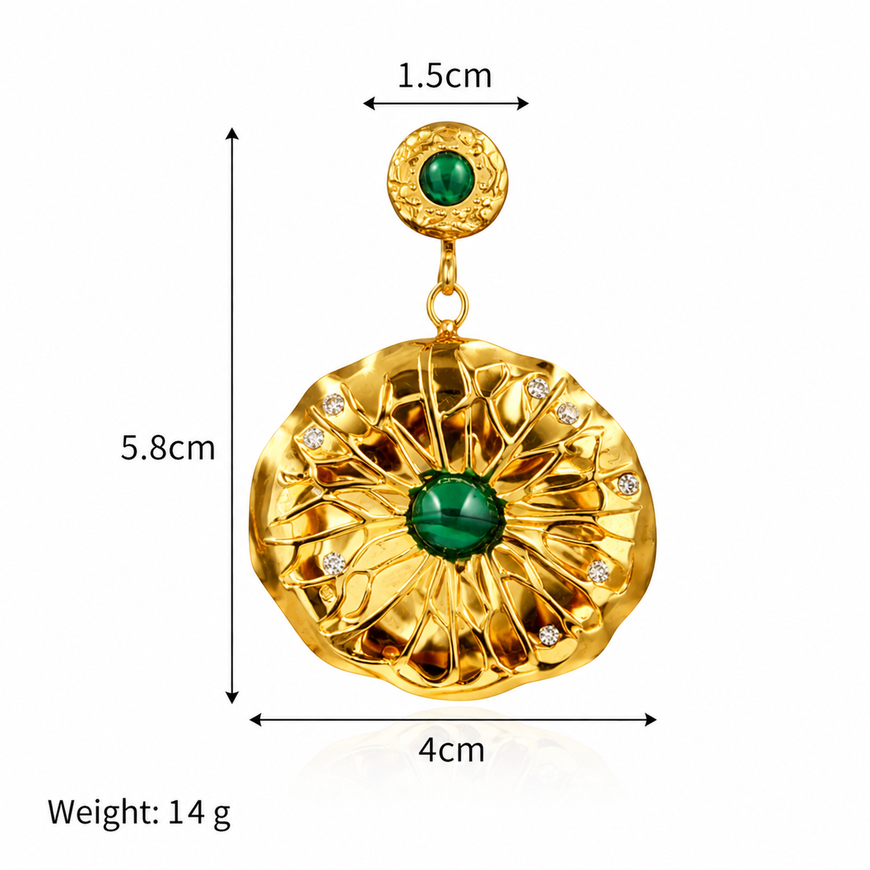 Solara Emerald Statement Earrings