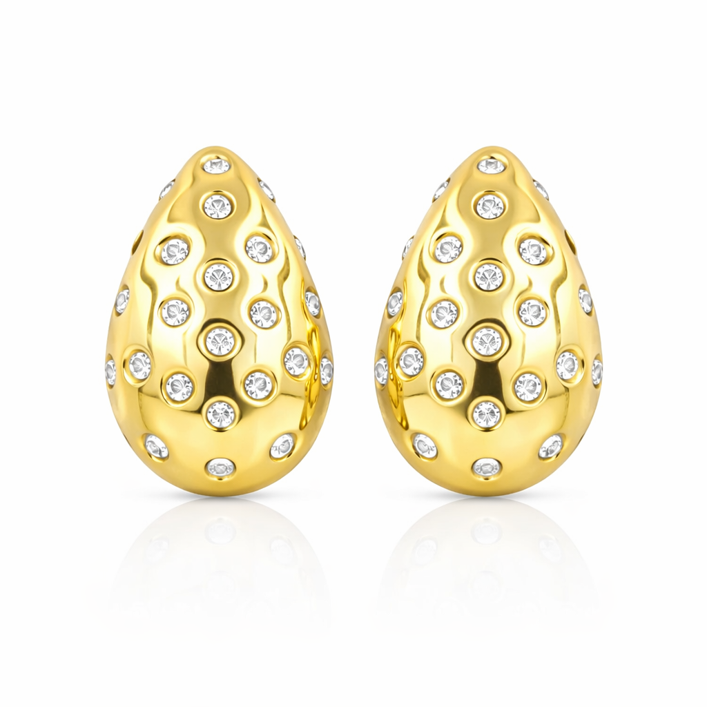 Crystal Teardrop Stud Earrings