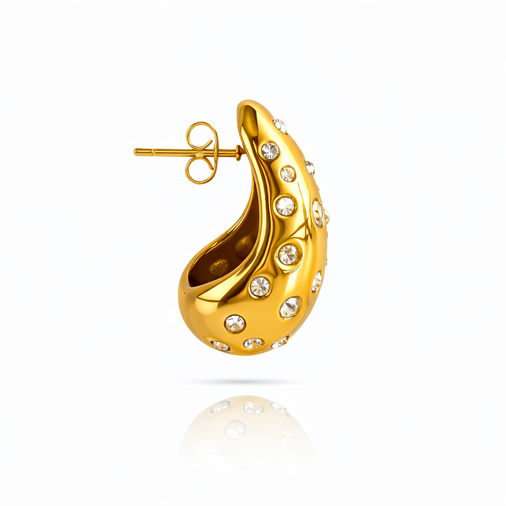 Crystal Teardrop Stud Earrings