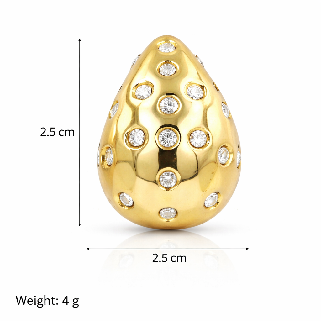 Crystal Teardrop Stud Earrings