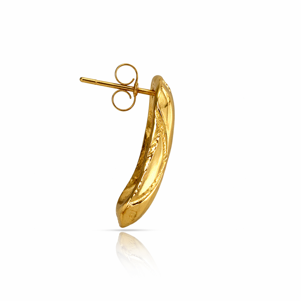 Gold Bold Square Stud Earrings