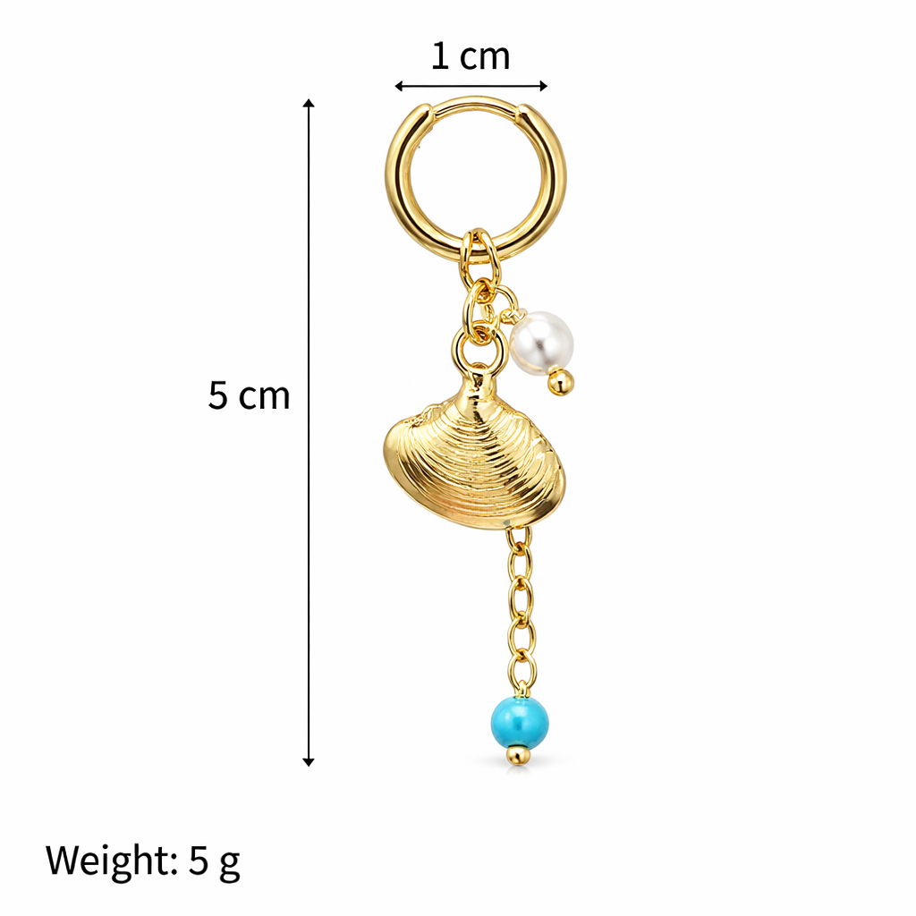 Shell Charm Hoops