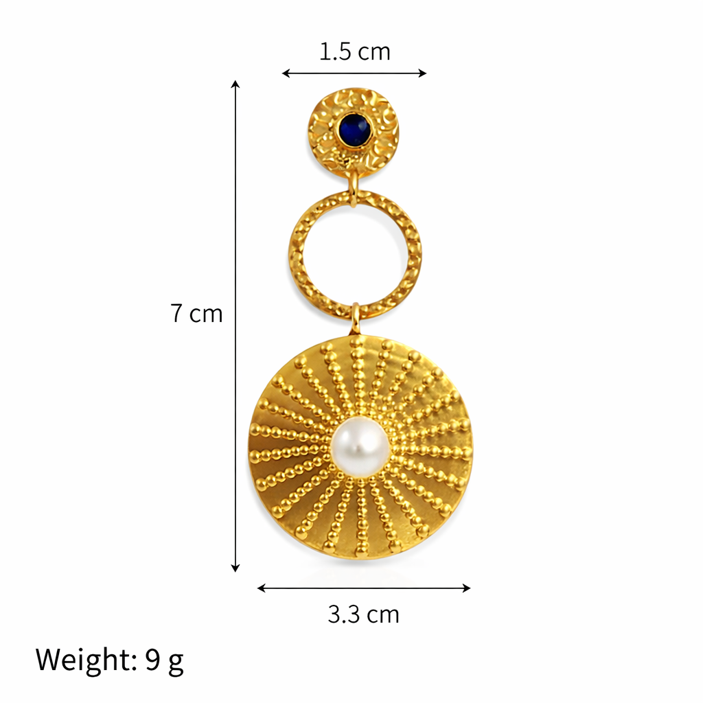 Gold Soleil Statement Drop Earrings