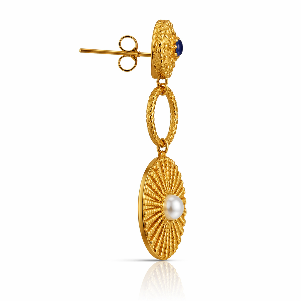 Gold Soleil Statement Drop Earrings
